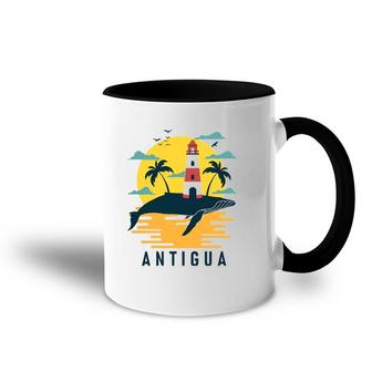 Antigua Palm Tree Lighthouse Sunset Souvenir Tourist Accent Mug | Mazezy