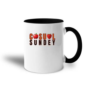 Apple And Strawberry Casual Sunday Accent Mug | Mazezy