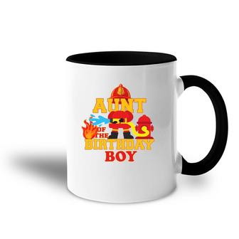 Aunt Of The Birthday Boy Firetruck Firefighter Party Accent Mug | Mazezy