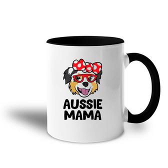 Aussie Mama Love Australian Shepherd Dogs Accent Mug | Mazezy