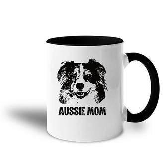 Aussie Mom Australian Shepherd Dog Mom Accent Mug | Mazezy