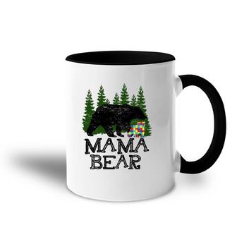 Autism Awareness Mama Bear Support Autistic Adults Accent Mug | Mazezy