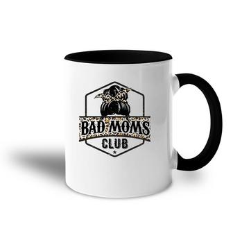 Bad Moms Club Funny Mom Life Retro Leopard Bad Moms Accent Mug | Mazezy
