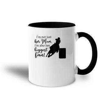 Barrel Racing Mom Cowgirl Horse Riding Graphic Design Racer Accent Mug | Mazezy