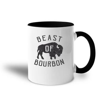 Beast Of Bourbon Drinking Whiskey Bison Buffalo Party Accent Mug | Mazezy