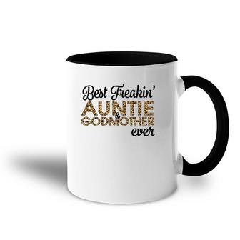 Best Freakin' Auntie & Godmother Ever Leopard Gift Accent Mug | Mazezy