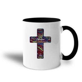 Biblical Christian Cross God Faith Gift Accent Mug | Mazezy
