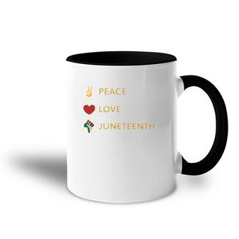 Black Pride Freedom Independence Day Peace Love Juneteenth Accent Mug | Mazezy
