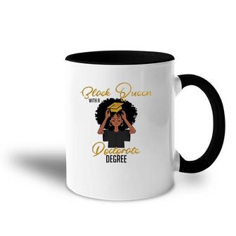 Black Queen With A Doctorate Degree Graduation Accent Mug | Mazezy