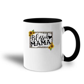 Blessed Mama Leopard Sunflowers Accent Mug | Mazezy