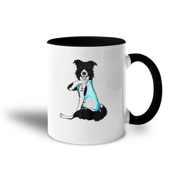 Border Collie Tattoos I Love Mom Sitting Gift Mother's Day Accent Mug | Mazezy