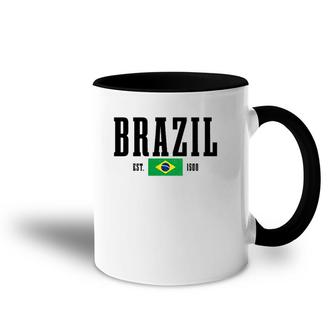 Brazil Est 1500 Brasil Brasilian Brazilian Flag Pride Pullover Accent Mug | Mazezy