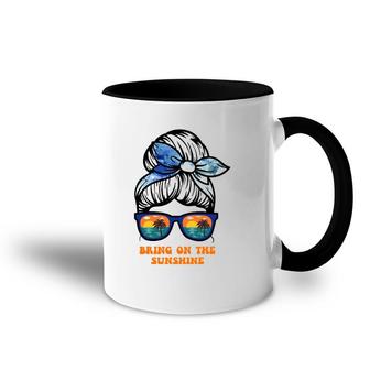 Bring On The Sunshine Messy Bun Sunsets Summer Funny Beach Accent Mug | Mazezy