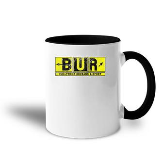 Bur Hollywood Burbank Airport Taxi Way Sign Pilot Vintage Accent Mug | Mazezy