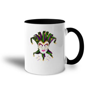 Carnival Parade Jester Hat Costume Gift Mardi Gras Accent Mug | Mazezy
