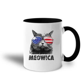 Cat 4Th Of July Meowica Merica Men Women Usa American Flag Accent Mug | Mazezy