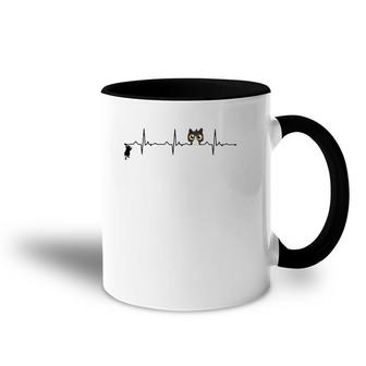 Cat Heartbeat Tee Love Cats Cat Lover Kitten Graphic Accent Mug | Mazezy