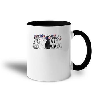 Cat Lover July 4Th Fourth Of July Funny Cats American Flag Accent Mug | Mazezy