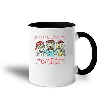 Chillin With My Zombies Funny Halloween Accent Mug | Mazezy