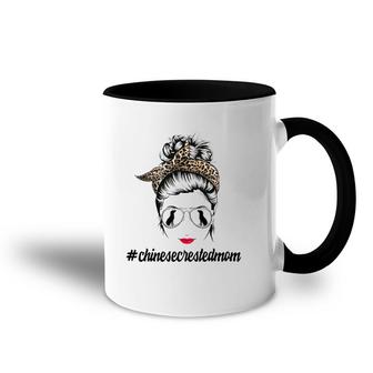 Chinese Crested Dog Mom Messy Bun Leopard Women Puppy Lover Accent Mug | Mazezy