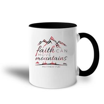 Christian Verse Gifts Women Mom Wife Faith Can Move Plaid Accent Mug | Mazezy