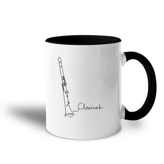 Clarinet Player Music Orchestra Design One-Line Clarinet Accent Mug | Mazezy