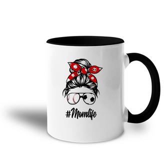 Classy Mom Life Soccer Messy Bun Baseball For Mother's Day Accent Mug | Mazezy UK