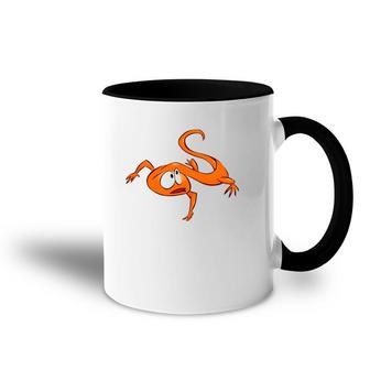 Cool Cartoon Orange Baby Lizard Design Accent Mug | Mazezy