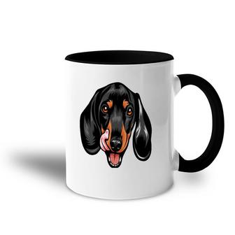 Cool Dachshund Dog Face Gift Accent Mug | Mazezy