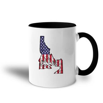 Cool Idaho State Elk Us Flag Funny Deer Animal Hunter Gift Accent Mug | Mazezy