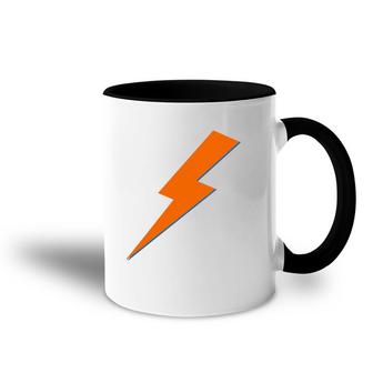 Cool Orange Blue Lightning Bolt Thunderlight Print Accent Mug | Mazezy