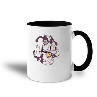 Cow Giving The Finger - More Cow Bell - Cool-Cow Accent Mug | Mazezy