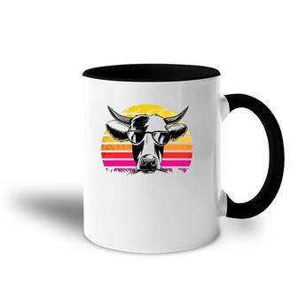 Cow Head Face Sunglasses Retro Vintage Animal Lovers Gifts Accent Mug | Mazezy