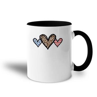 Cute American Flag Hearts Fourth 4Th Of July Usa Patriotic Accent Mug | Mazezy