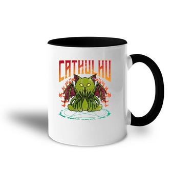 Cute & Funny Kawaii Cathulhu Cat Cthulhu Accent Mug | Mazezy