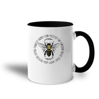 Cute Bee Something Kind Positive Fun Confident Womens Accent Mug | Mazezy