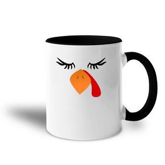 Cute Bird Face Funny Outfits For Thanksgiving Turkey Costume Accent Mug | Mazezy