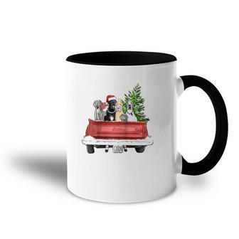 Cute Great Dane Christmas Top, Dog Mom Owner Vintage Truck Raglan Baseball Tee Accent Mug | Mazezy