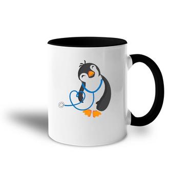 Cute Penguin Pediatrics Medical Nurse Doctor Accent Mug | Mazezy