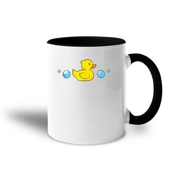 Cute Rubber Duck In Water Love Rubber Ducks Accent Mug | Mazezy