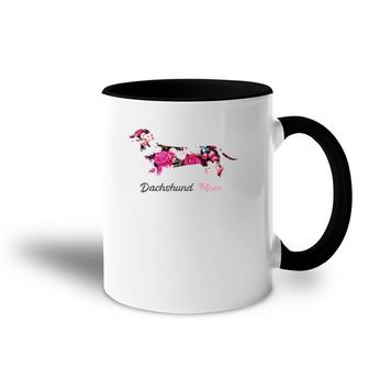 Dachshund Mom Gift For Women Floral Doxie Mama Mother's Day Accent Mug | Mazezy