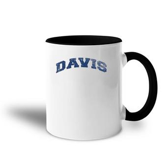 Davis California Varsity Style Vintage Grey Accent Mug | Mazezy