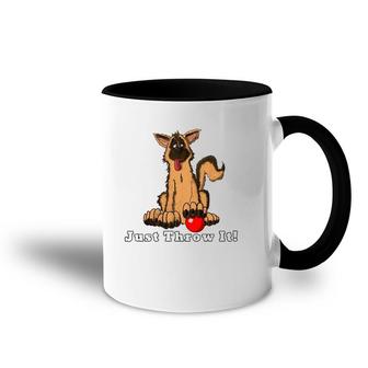 Dog With Red Ball Just Throw It For Dog Lovers Accent Mug | Mazezy