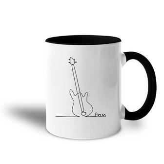 E Bass Music Band Design One Line Bass Player Accent Mug | Mazezy