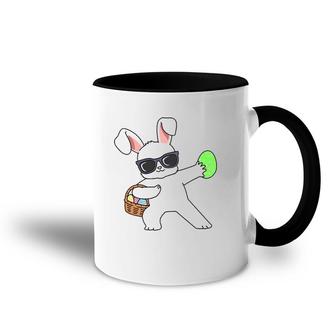 Easter Dabbing Rabbit Dab Egg Hunting Easter Bunny Accent Mug | Mazezy