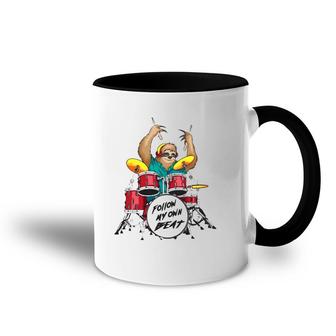 Follow My Own Beat Sloth Cute Music Jam Drummer Funny Gift Accent Mug