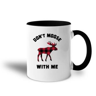 Funny Attitude Don't Moose With Me Winter Buffalo Plaid Gift Accent Mug | Mazezy
