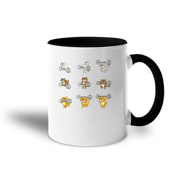 Funny Cats Deadlift Barbell Gym Workout Accent Mug | Mazezy