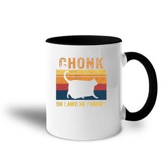 Funny Chonk Cat A Retro Meme Style Vintage Cats Memes Accent Mug | Mazezy