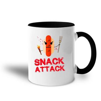Funny Hot Dog Snack Attack Food Snacks Accent Mug | Mazezy